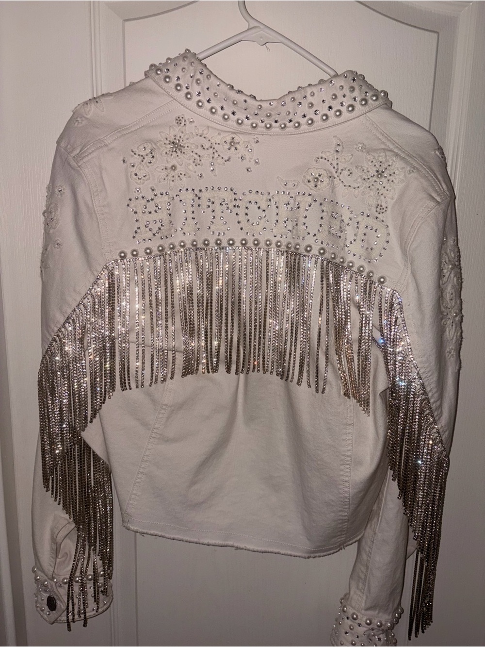 Double D Ranch White Embellished Fringe Western Jacket